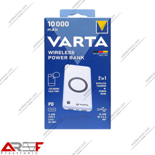 پاوربانک Wireless فست شارژ Varta ظرفیت 10000 میلی آمپر
